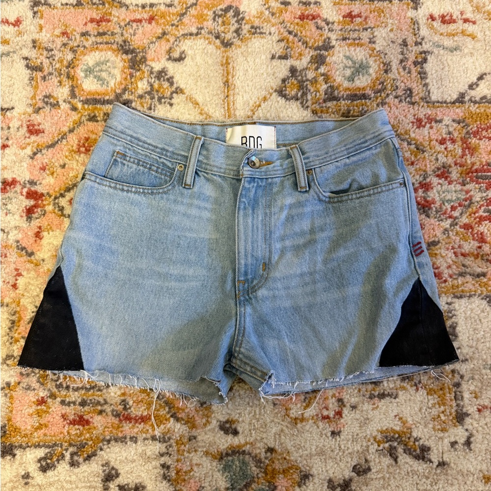 BDG Women's Light Blue and Black Jean Shorts